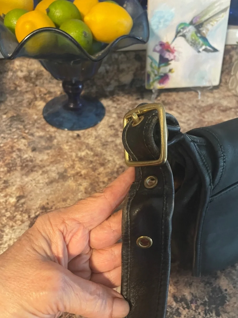 Vintage Coach 9951 Black Leather Crossbody Bag - Picture 9 of 11